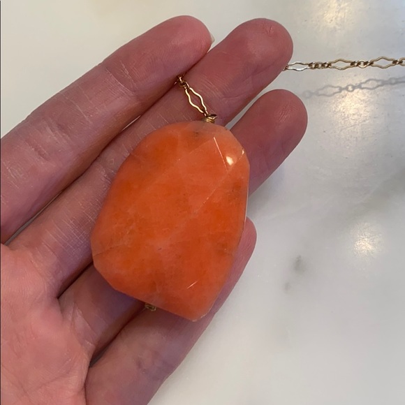 NWT Sogoli lariat style orange jade 3 stone chain - Picture 5 of 7
